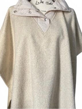 Avalanche Cream Bouclé Snap-Collar Pullover Poncho